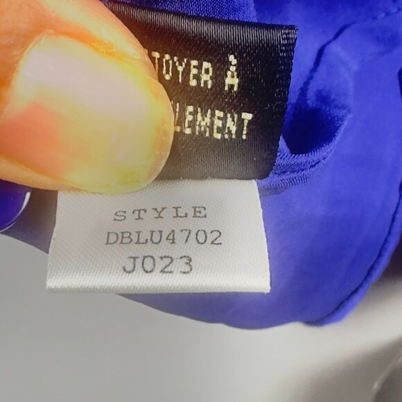 NWT Dana Buchman Blue 100% Silk Long Sleeves Blouse Office Classic Wear Size 24 - Picture 10 of 10